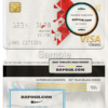 Singapore HSBC bank visa classic card, fully editable template in PSD format