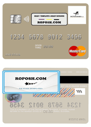 Slovenia Factor Banka mastercard template in PSD format