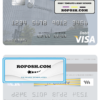 South Africa Discovery Limited visa debit card template in PSD format