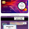 South Korea BNK bank mastercard, fully editable template in PSD format