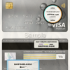 South Korea KDB bank visa platinum card, fully editable template in PSD format