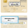South Korea Shinhan Financial Group visa debit card template in PSD format