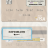 Spain Bankinter visa debit card template in PSD format