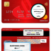 Spain Santander bank mastercard, fully editable template in PSD format