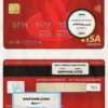Spain Santander bank visa electron card, fully editable template in PSD format