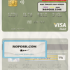 Sri Lanka People’s Bank visa debit card template in PSD format