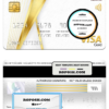 Sudan National Bank visa gold card, fully editable template in PSD format