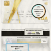 Sudan National Bank visa gold card, fully editable template in PSD format