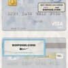 Suriname Centrale Bank van Suriname visa debit card template in PSD format