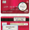 Switzerland UBS bank visa classic card, fully editable template in PSD format