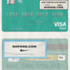Switzerland Vontobel Holding AG visa debit card template in PSD format