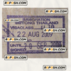 THAILAND immigration visa stamp PSD template, with fonts