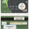 Taiwan Cooperative Bank visa electron card, fully editable template in PSD format