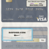 Tajikistan Spitamen Bank visa debit card template in PSD format