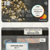 Tajikistan The First MicroFinance (FMFB) bank mastercard gold, fully editable template in PSD format