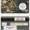 Tajikistan The First MicroFinance (FMFB) bank visa gold card, fully editable template in PSD format