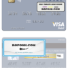 Timor-Leste Banco Nacional Ultramarino building visa debit card template in PSD format