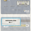 Timor-Leste Banco Nacional Ultramarino building visa debit card template in PSD format