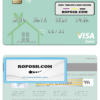 Togo Financial Bank visa debit card template in PSD format