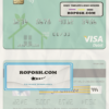 Togo Financial Bank visa debit card template in PSD format
