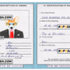 Trinidad and Tobago dog (animal, pet) passport PSD template, fully editable