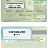 Trinidad and Tobago First Citizes Bank visa debit card template in PSD format
