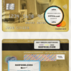 Tunisia Amen Bank mastercard gold, fully editable template in PSD format
