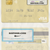 Tunisia JMMB Bank visa debit card template in PSD format