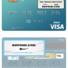 Turkmenistan Rysgal JSCB visa debit card template in PSD format