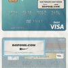 Turkmenistan Rysgal JSCB visa debit card template in PSD format