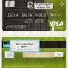 USA Citizens bank visa classic card fully editable template in PSD format