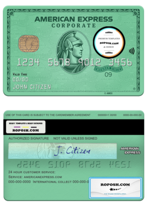 USA Nebraska Five Points Bank AMEX green card template in PSD format, fully editable