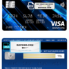 USA USAA bank visa signature card, fully editable template in PSD format