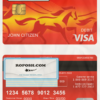 USA Wells Fargo bank visa debit card template in PSD format, version 2