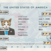 USA cat (animal, pet) electronic passport PSD template, fully editable scan effect