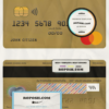 United Kingdom LHV bank mastercard gold credit card template in PSD format