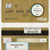 United Kingdom LHV bank visa gold credit card template in PSD format