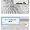 Uruguay Banque Heritage visa debit card template in PSD format