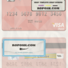 Uruguay HSBC Bank visa debit card template in PSD format