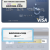 Uzbekistan KDB Bank visa debit card template in PSD format