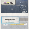 Uzbekistan KDB Bank visa debit card template in PSD format