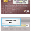 Uzbekistan Ziraat Bank visa debit card template in PSD format