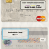 Venezuela Banco Mercantil mastercard template in PSD format