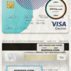 New Zealand BNZ Greymouth bank visa electron card, fully editable template in PSD format