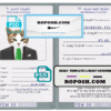 Yemen cat (animal, pet) passport PSD template, fully editable