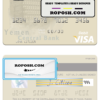 Yemen Central Bank of Yemen visa debit card template in PSD format