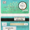Yemen Gulf bank visa electron card, fully editable template in PSD format scan effect