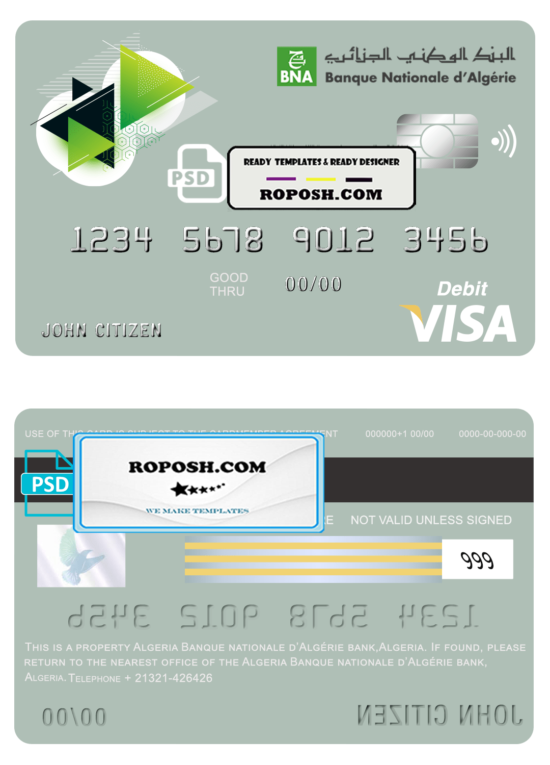 Algeria Banque nationale d’Algérie (BNA) bank visa card debit card
