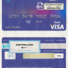 Azerbaijan Amrahbank bank visa card debit card template in PSD format, fully editable