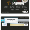 Bhutan National Bank visa card debit card template in PSD format, fully editable